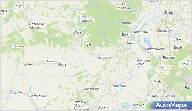 mapa Nagoszyn, Nagoszyn na mapie Targeo