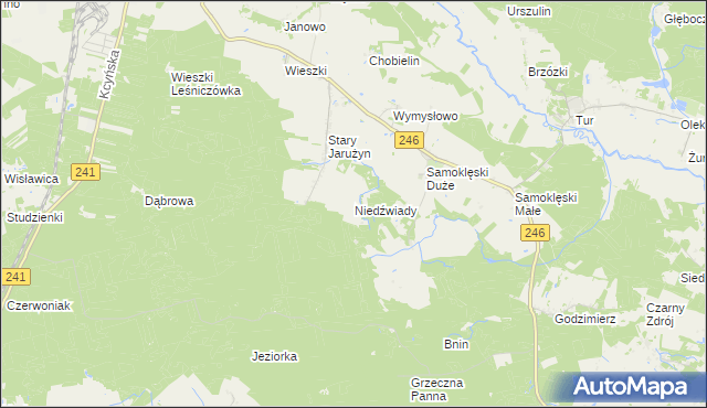 mapa Niedźwiady gmina Szubin, Niedźwiady gmina Szubin na mapie Targeo