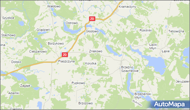 mapa Nowe Brzeźno gmina Lipnica, Nowe Brzeźno gmina Lipnica na mapie Targeo