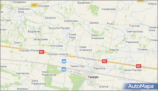 mapa Nowe Gnatowice, Nowe Gnatowice na mapie Targeo