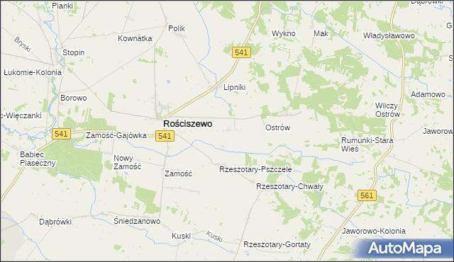 mapa Nowe Rościszewo, Nowe Rościszewo na mapie Targeo
