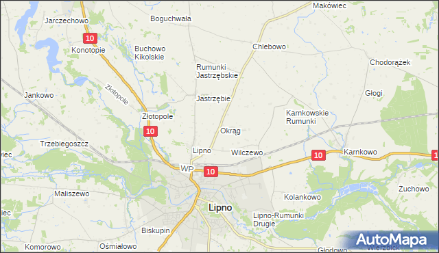 mapa Okrąg, Okrąg na mapie Targeo