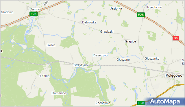mapa Piaseczno gmina Potęgowo, Piaseczno gmina Potęgowo na mapie Targeo