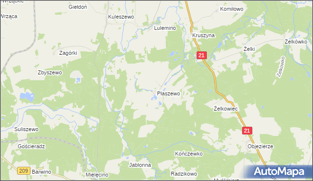 mapa Płaszewo, Płaszewo na mapie Targeo