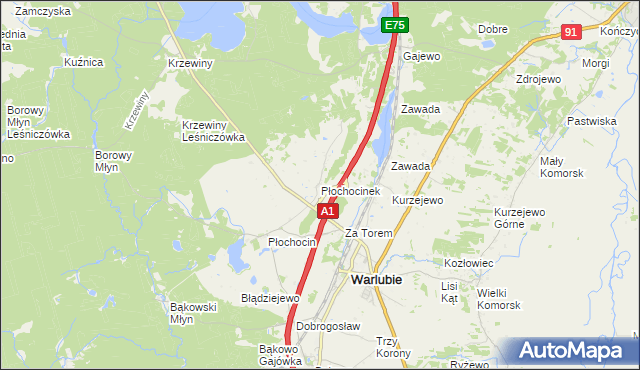 mapa Płochocinek, Płochocinek na mapie Targeo