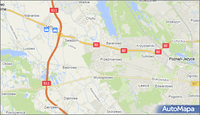 mapa Przeźmierowo, Przeźmierowo na mapie Targeo