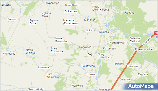 mapa Rogówiec, Rogówiec na mapie Targeo