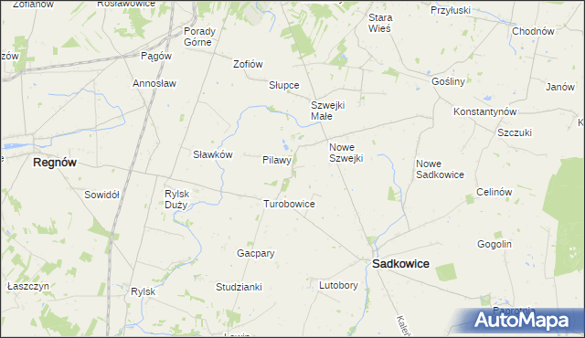 mapa Rzymiec gmina Sadkowice, Rzymiec gmina Sadkowice na mapie Targeo