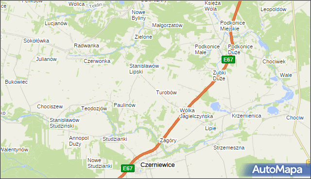 mapa Turobów, Turobów na mapie Targeo