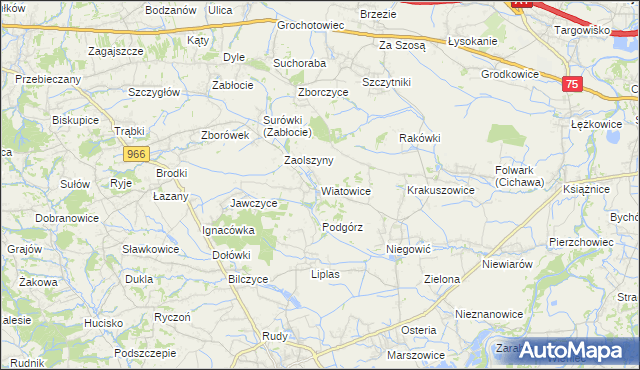 mapa Wiatowice, Wiatowice na mapie Targeo