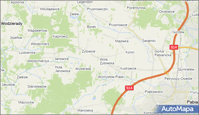 mapa Wola Żytowska, Wola Żytowska na mapie Targeo