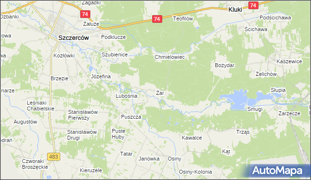 mapa Żar, Żar na mapie Targeo