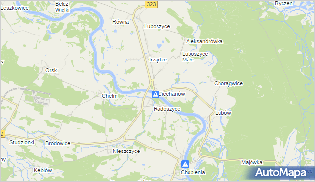 mapa Ciechanów gmina Jemielno, Ciechanów gmina Jemielno na mapie Targeo