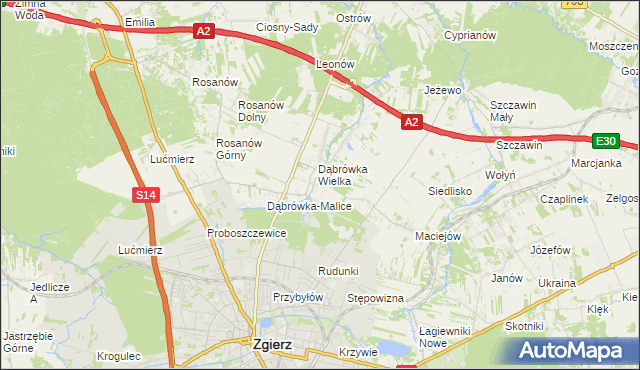 mapa Dąbrówka-Sowice, Dąbrówka-Sowice na mapie Targeo