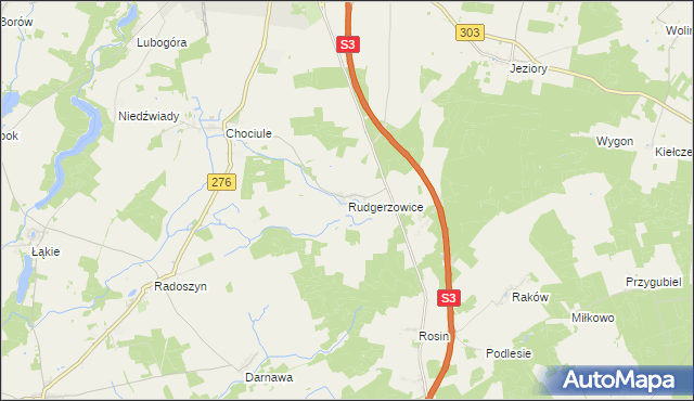 mapa Rudgerzowice, Rudgerzowice na mapie Targeo