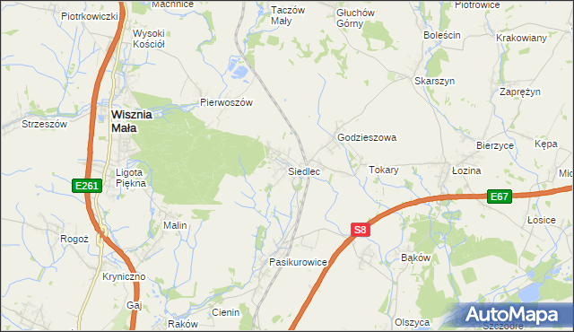 mapa Siedlec gmina Długołęka, Siedlec gmina Długołęka na mapie Targeo