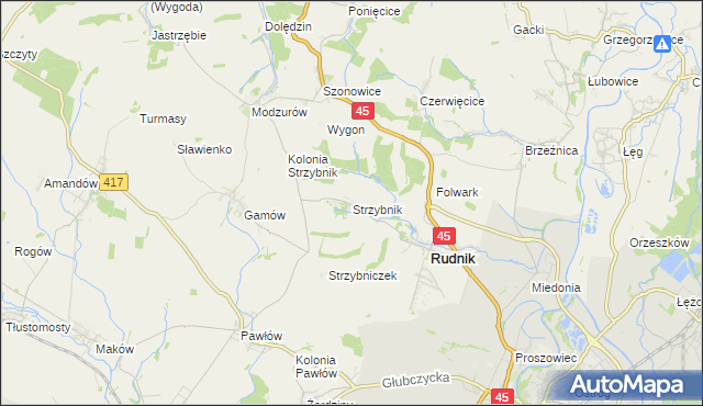 mapa Strzybnik, Strzybnik na mapie Targeo