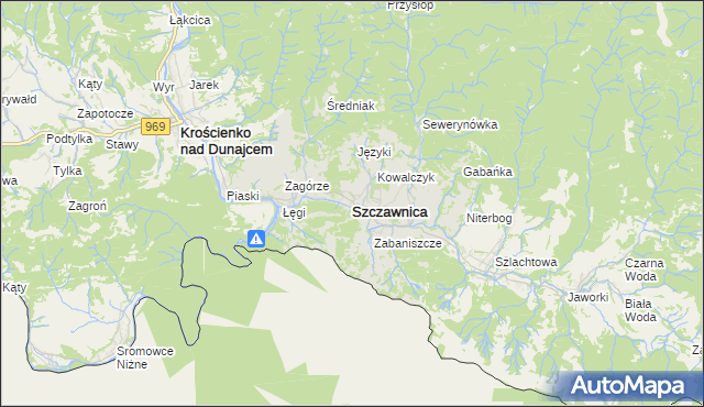 mapa Szczawnica, Szczawnica na mapie Targeo