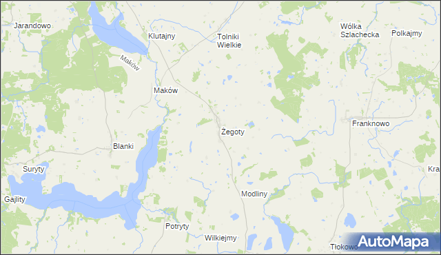 mapa Żegoty, Żegoty na mapie Targeo