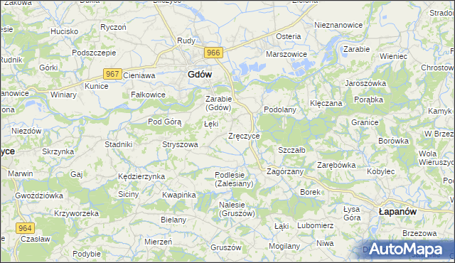 mapa Zręczyce, Zręczyce na mapie Targeo