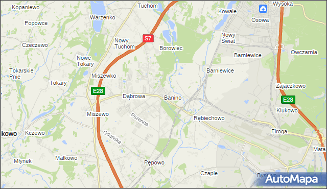 mapa Banino, Banino na mapie Targeo