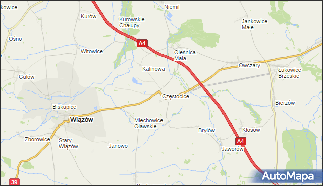 mapa Częstocice, Częstocice na mapie Targeo