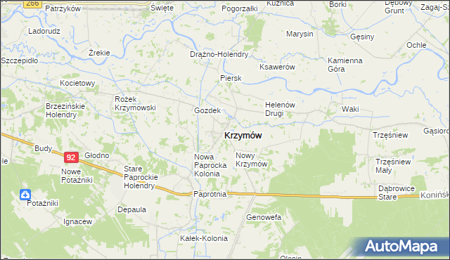 mapa Krzymów powiat koniński, Krzymów powiat koniński na mapie Targeo