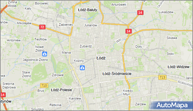 mapa Łodzi, Łódź na mapie Targeo