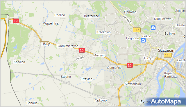 mapa Mierzyn gmina Dobra (Szczecińska), Mierzyn gmina Dobra (Szczecińska) na mapie Targeo