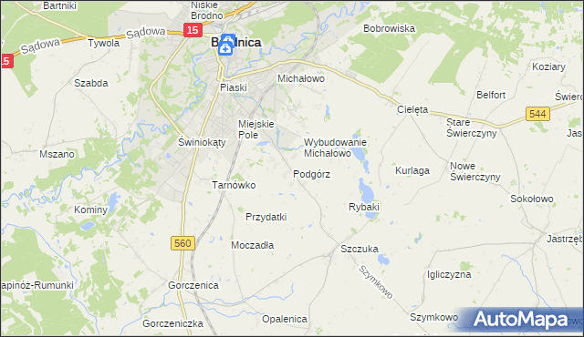 mapa Podgórz gmina Brodnica, Podgórz gmina Brodnica na mapie Targeo