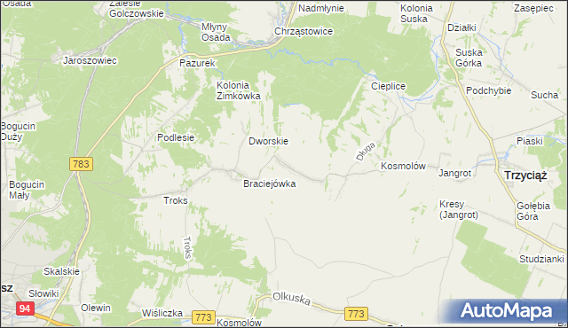 mapa Michałówka gmina Trzyciąż, Michałówka gmina Trzyciąż na mapie Targeo