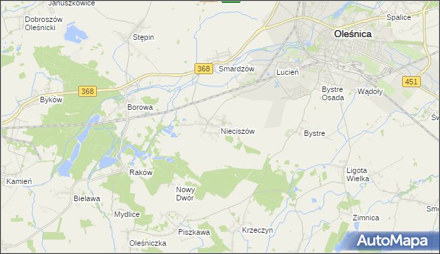 mapa Nieciszów, Nieciszów na mapie Targeo