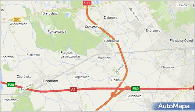 mapa Palędzie, Palędzie na mapie Targeo