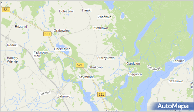 mapa Starzykowo, Starzykowo na mapie Targeo
