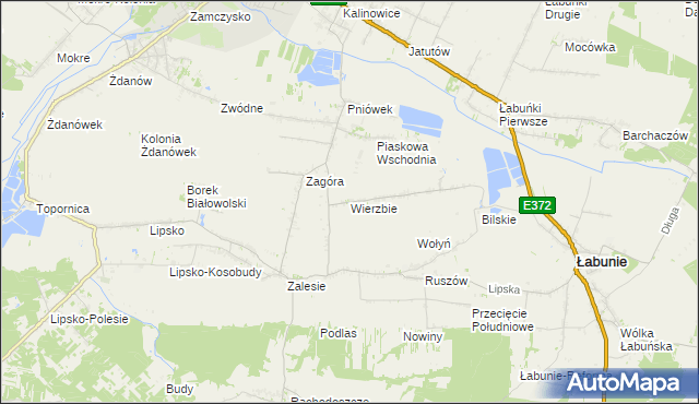 mapa Wierzbie gmina Łabunie, Wierzbie gmina Łabunie na mapie Targeo