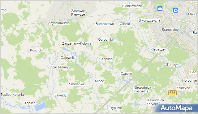 mapa Czaplino gmina Choroszcz, Czaplino gmina Choroszcz na mapie Targeo