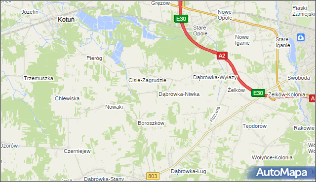 mapa Dąbrówka-Niwka, Dąbrówka-Niwka na mapie Targeo