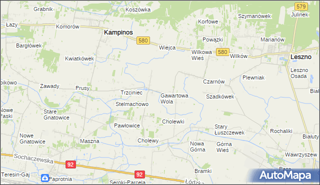 mapa Gawartowa Wola, Gawartowa Wola na mapie Targeo