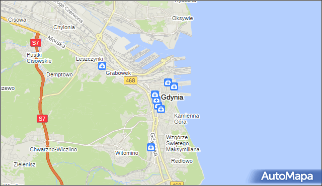 mapa Gdyni, Gdynia na mapie Targeo