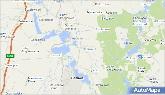 mapa Godawy, Godawy na mapie Targeo