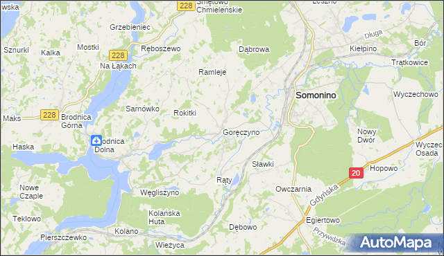 mapa Goręczyno, Goręczyno na mapie Targeo