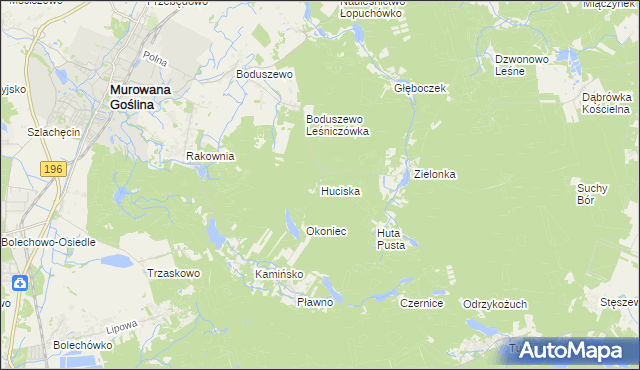 mapa Huciska, Huciska na mapie Targeo
