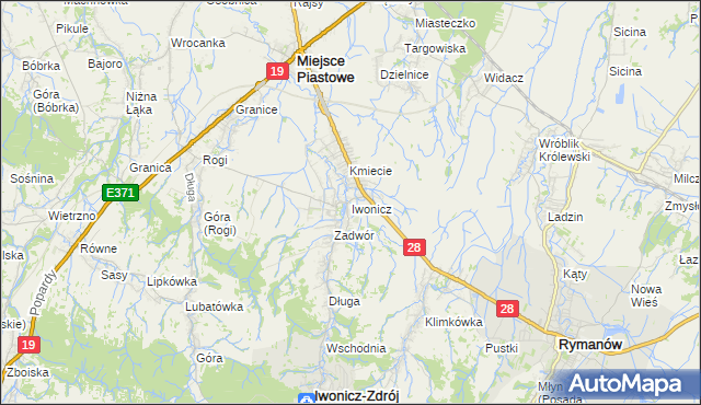 mapa Iwonicz, Iwonicz na mapie Targeo