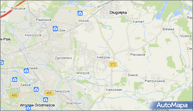 mapa Kiełczów, Kiełczów na mapie Targeo