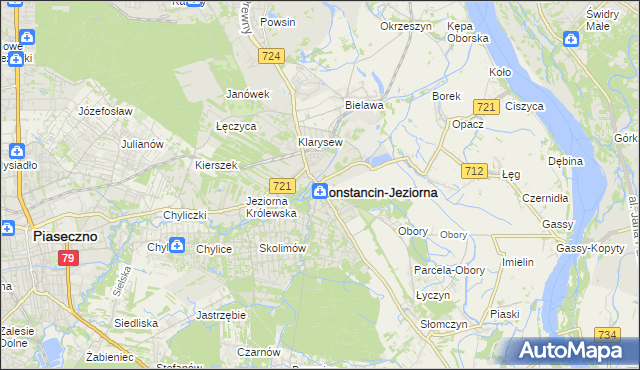 mapa Konstancin-Jeziorna, Konstancin-Jeziorna na mapie Targeo
