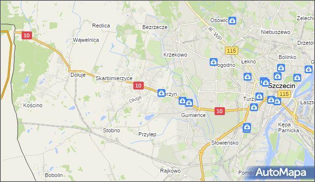 mapa Mierzyn gmina Dobra (Szczecińska), Mierzyn gmina Dobra (Szczecińska) na mapie Targeo