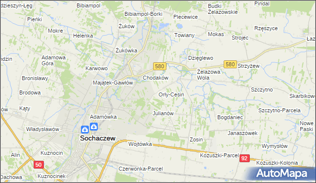 mapa Orły-Cesin, Orły-Cesin na mapie Targeo