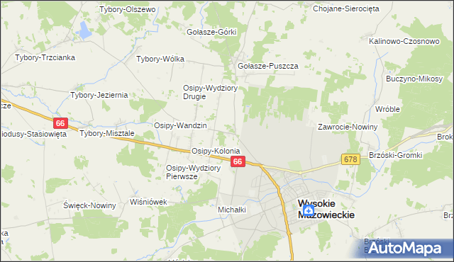 mapa Osipy-Lepertowizna, Osipy-Lepertowizna na mapie Targeo