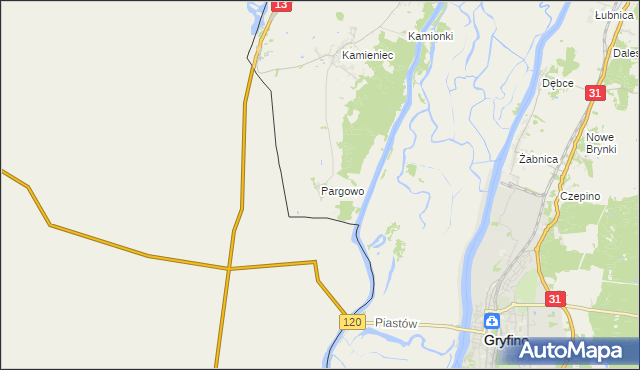 mapa Pargowo, Pargowo na mapie Targeo