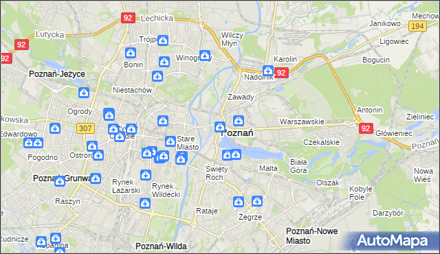 mapa Poznania, Poznań na mapie Targeo